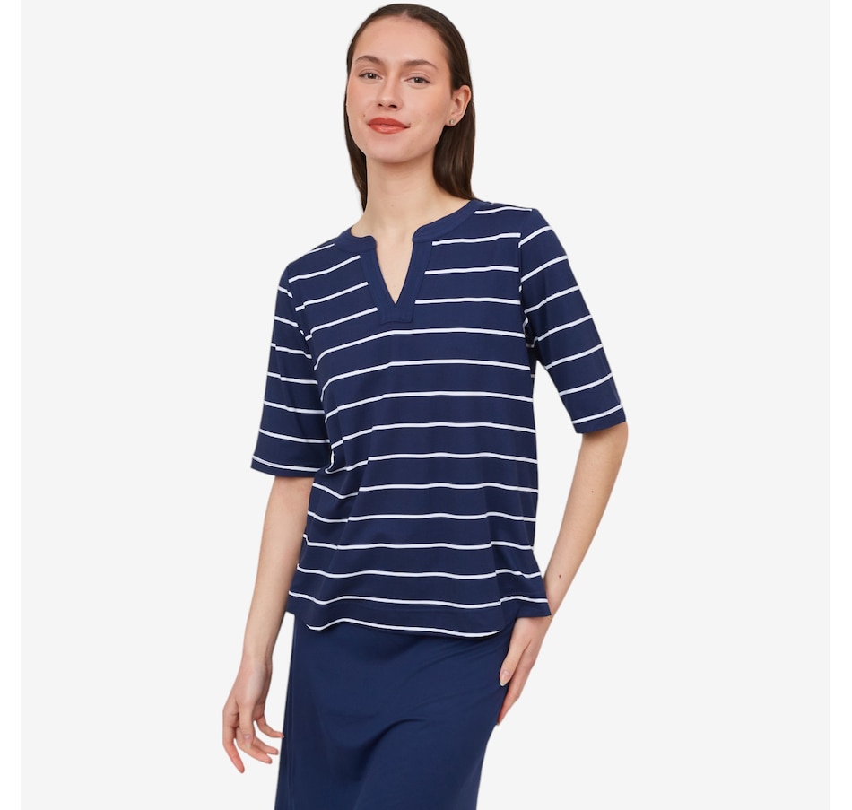 Image 529074_NVS.jpg, Product 529-074 / Price $14.33, Cuddle Duds Flexwear Split V-Neck Tee from Cuddl Duds on TSC.ca's Fashion department
