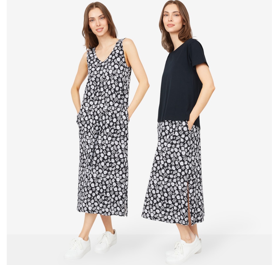 Image 529076_BLKDY.jpg, Product 529-076 / Price $29.33, Cuddl Duds Cottonwear+ Two-Piece Tee and Tank Dress from Cuddl Duds on TSC.ca's Fashion department