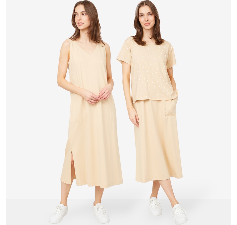 Image 529076_SDDOT.jpg, Product 529-076 / Price $29.33, Cuddl Duds Cottonwear+ Two-Piece Tee and Tank Dress from Cuddl Duds on TSC.ca's Fashion department