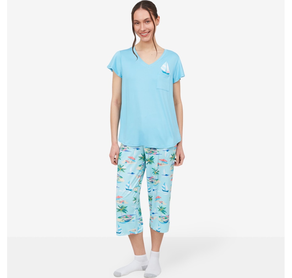 Image 529077_BLBLF.jpg, Product 529-077 / Price $44.88, Cuddl Duds Cool and Airy Pocket Full of Sunshine PJ Set from Cuddl Duds on TSC.ca's Fashion department