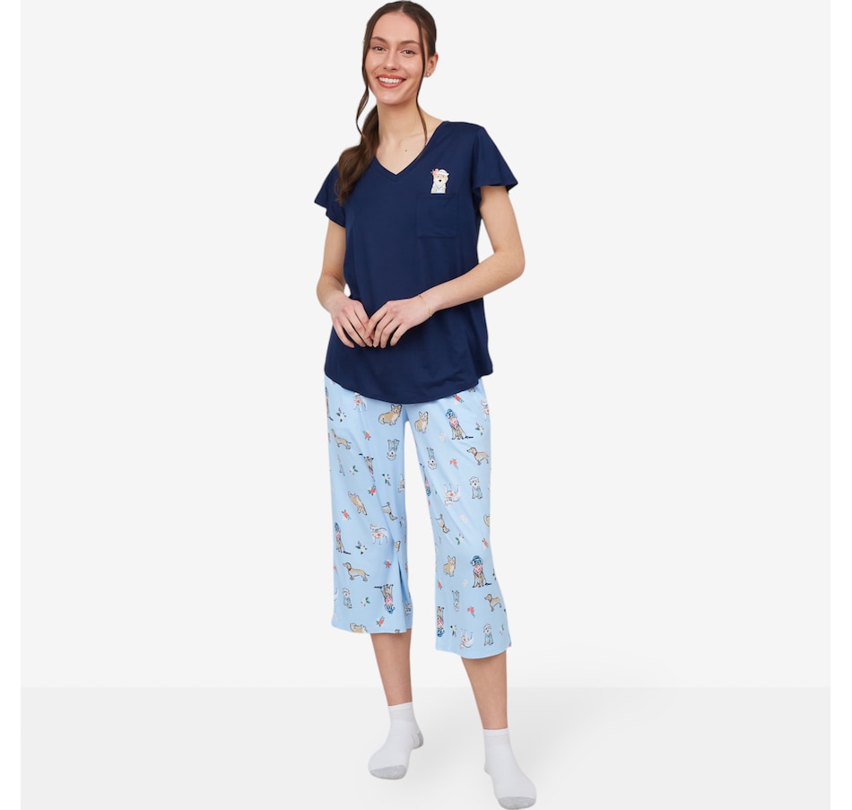 Image 529077_NVDOG.jpg, Product 529-077 / Price $44.88, Cuddl Duds Cool and Airy Pocket Full of Sunshine PJ Set from Cuddl Duds on TSC.ca's Fashion department