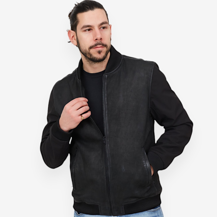 Image 529095_BLK.jpg, Product 529-095 / Price $229.88, Mauritius Men's Tech Sleeve Bomber Jacket from Mauritius on TSC.ca's Fashion department