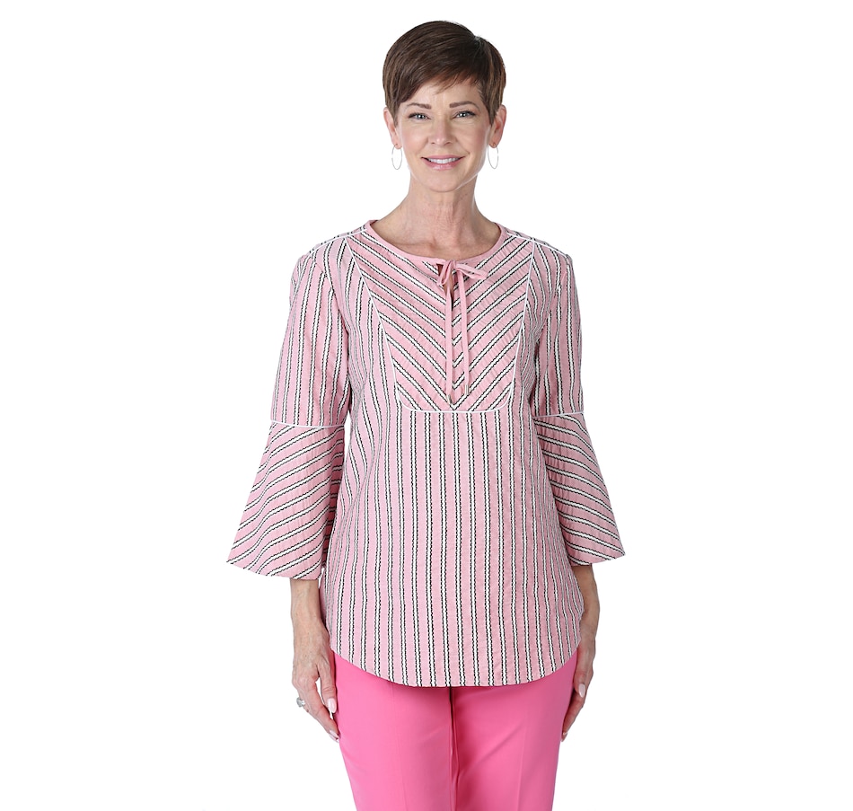 Image 538785_DRO.jpg , Product 538-785 / Price $18.33 , Isaac Mizrahi Live! Directional Stripe Tunic from Isaac Mizrahi Fashion on TSC.ca's Fashion department