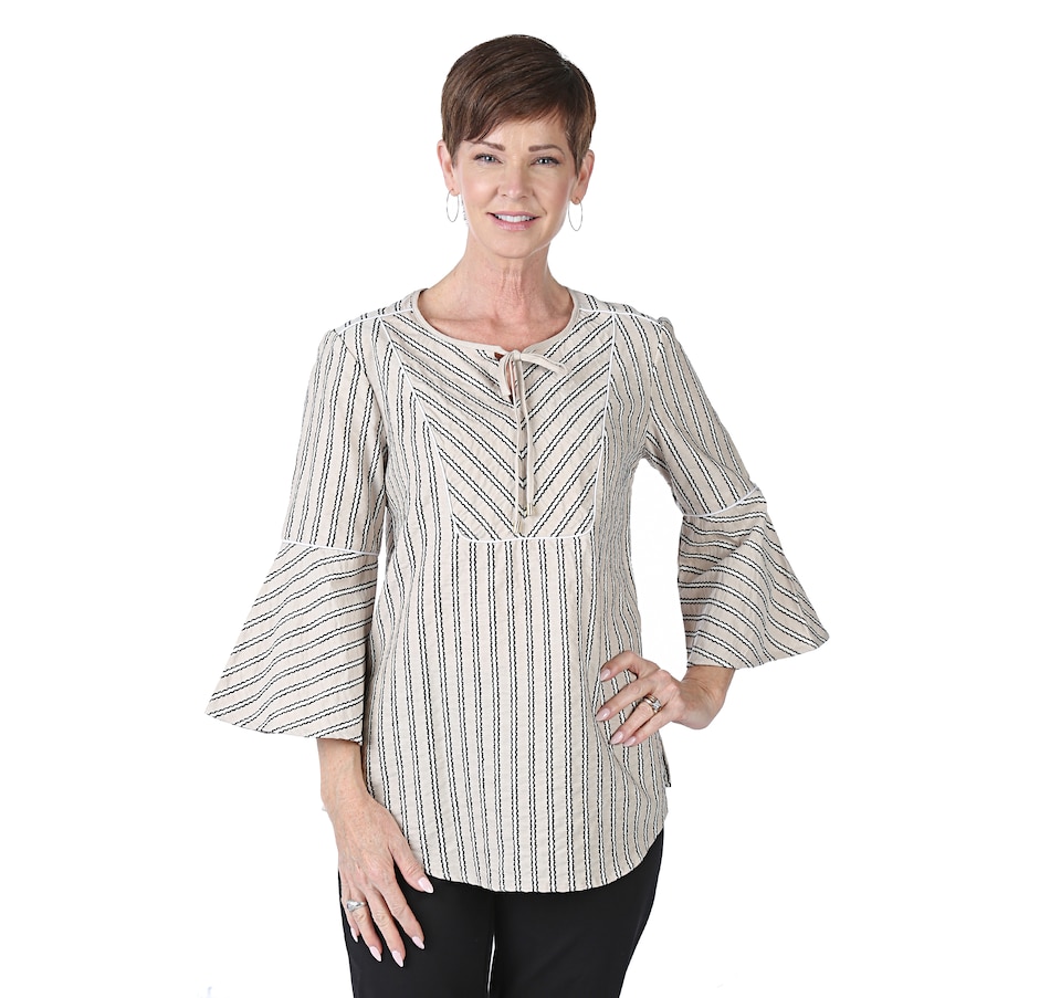 Image 538785_SAN.jpg , Product 538-785 / Price $18.33 , Isaac Mizrahi Live! Directional Stripe Tunic from Isaac Mizrahi Fashion on TSC.ca's Fashion department