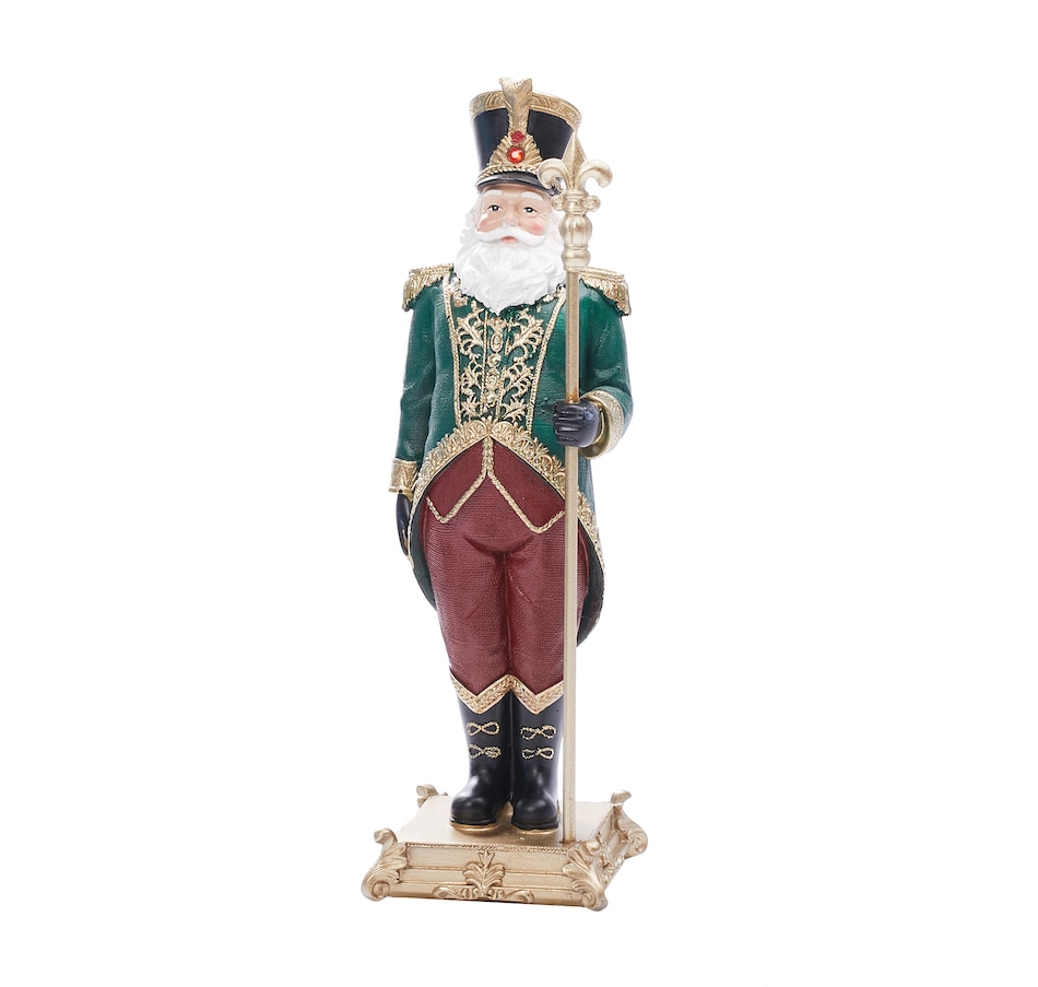 Image 551904.jpg, Product 551-904 / Price $41.99, Holiday Memories 13" Nutracker with Staff and Pedestal Base from Holiday Memories on TSC.ca's Home & Garden department