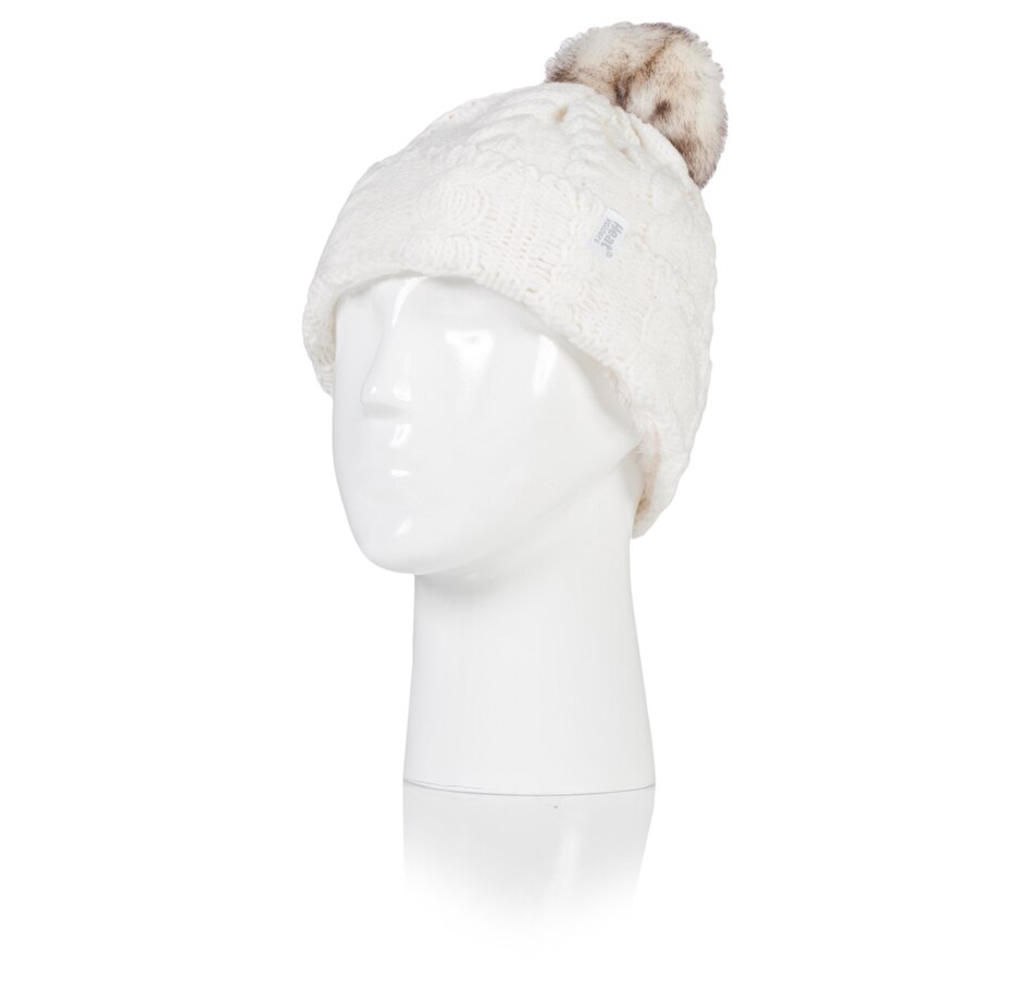 Image 553350_CRM.jpg , Product 553-350 / Price $24.99 , Ladies Cable Pom Pom Hat from Heat Holders on TSC.ca's Clothing & Shoes department