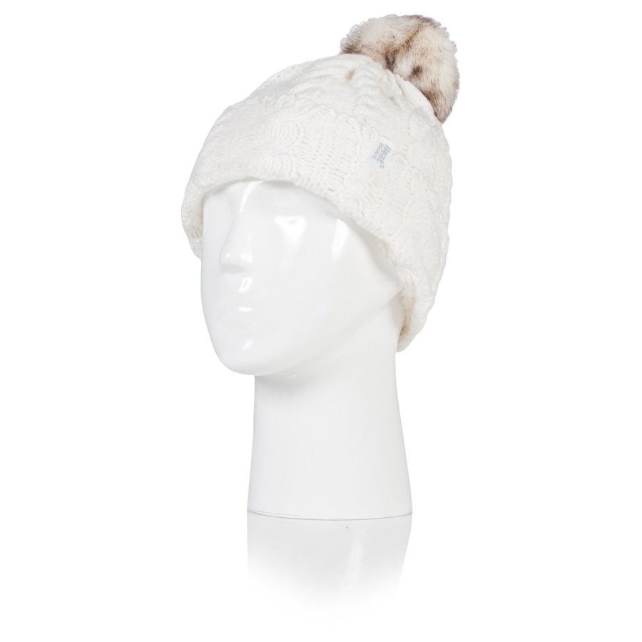 Image 553350_CRM.jpg, Product 553-350 / Price $24.99, Ladies Cable Pom Pom Hat from Heat Holders on TSC.ca's Fashion department