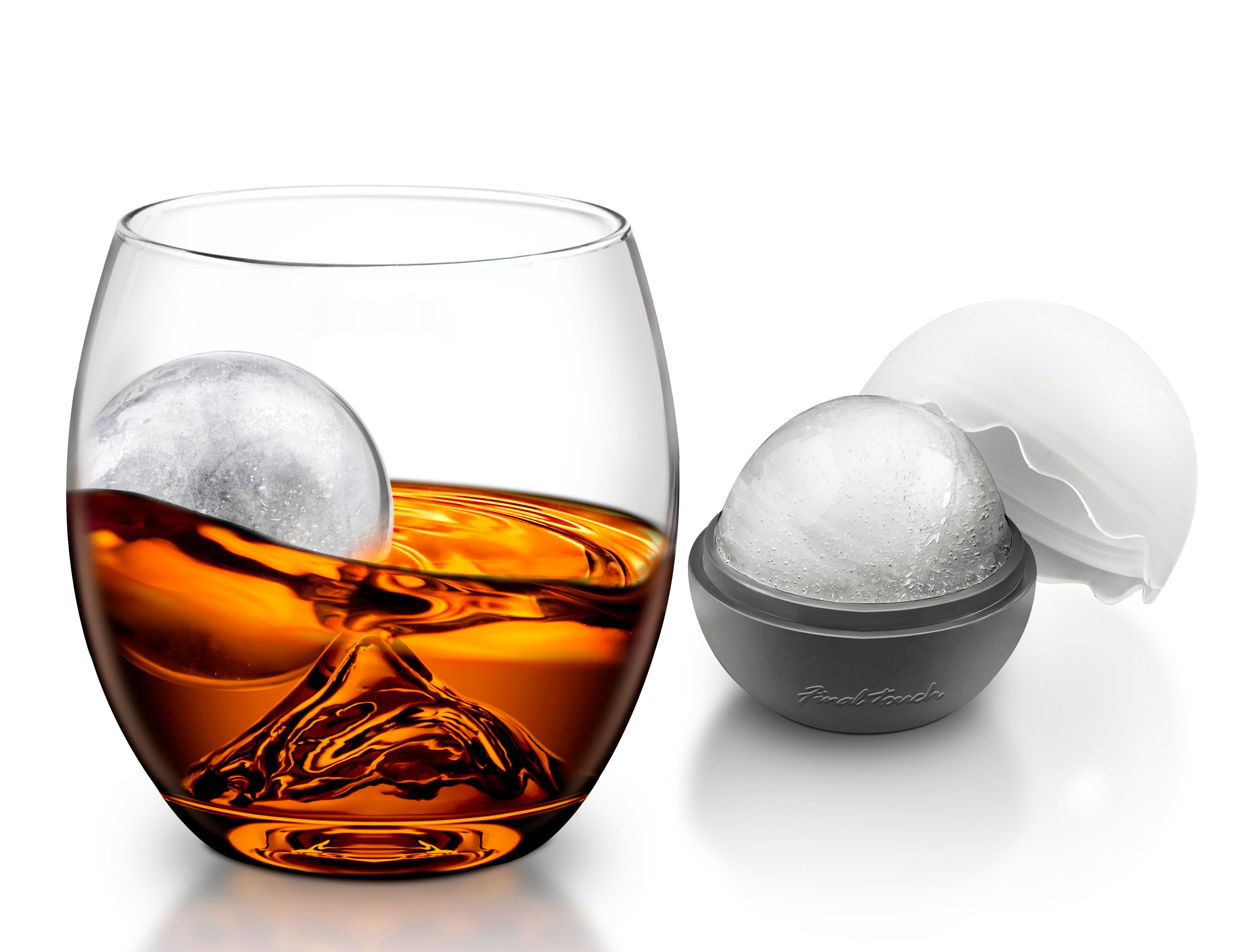 On The Rock Glass With Chilling Ball & Tongs | Final Touch