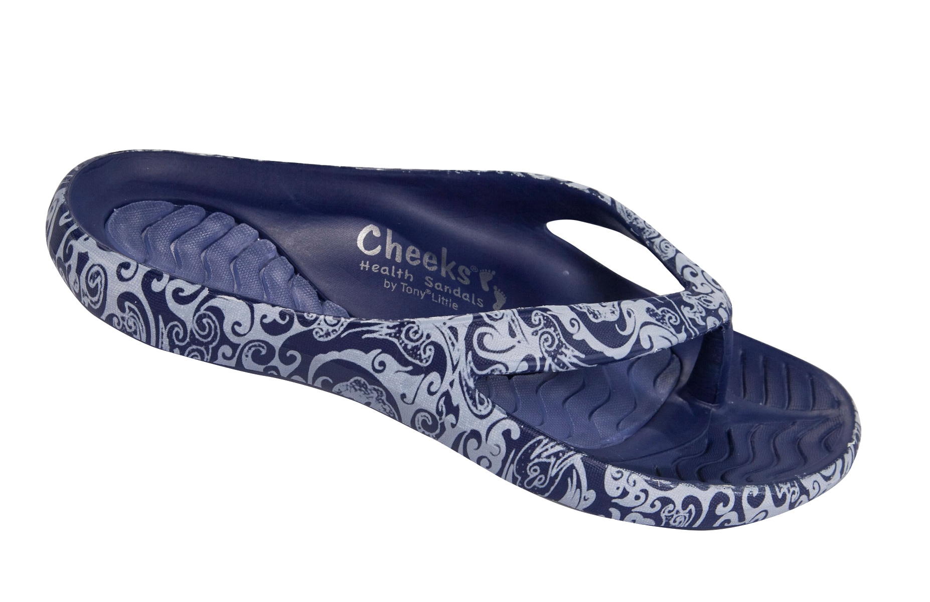 tony little cheeks printed health sandal with gel footbed