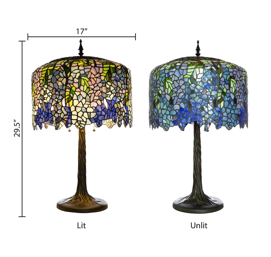 Image 554888_ALTMORE9.jpg, Product 554-888 / Price $999.99, Tiffany Style Stained-Glass Grand Wisteria Table Lamp (29.5"H) from Tiffany Style Lighting on TSC.ca's Home & Garden department