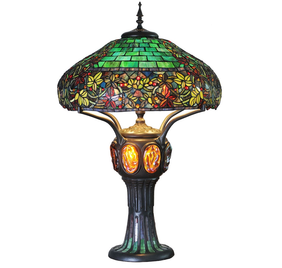 Image 554890.jpg, Product 554-890 / Price $1,899.99, Tiffany Style 34"H Stained Glass Turtleback Mosaic Double-Lit Lamp from Tiffany Style Lighting on TSC.ca's Home & Garden department