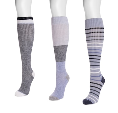 Muk Luks Knee High Cotton Compression Socks (3-pack)