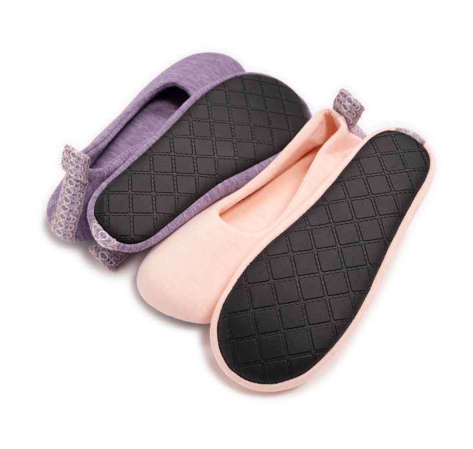 Image 556447_ALTMORE12.jpg, Product 556-447 / Price $19.33, Muk Luks Soft Sole Ballerina Flat with Travel Bag (2-pack) from Muk Luks on TSC.ca's Shoes department
