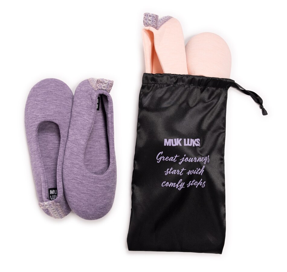 Image 556447_ALTMORE13.jpg, Product 556-447 / Price $19.33, Muk Luks Soft Sole Ballerina Flat with Travel Bag (2-pack) from Muk Luks on TSC.ca's Shoes department