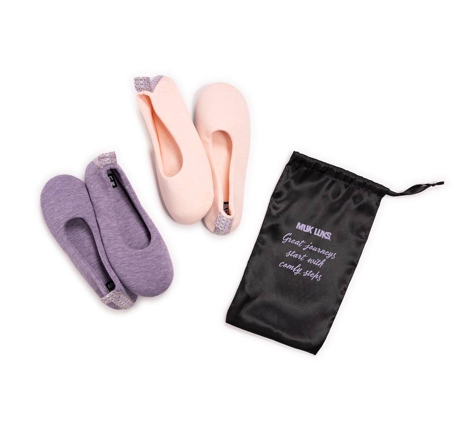 Image 556447_PUPI.jpg, Product 556-447 / Price $19.33, Muk Luks Soft Sole Ballerina Flat with Travel Bag (2-pack) from Muk Luks on TSC.ca's Shoes department