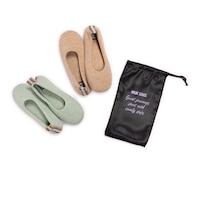 Muk Luks Soft Sole Ballerina Flat with Travel Bag (2-pack)