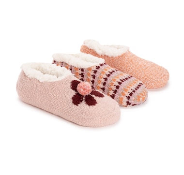 Muk Luks Aloe Infused Ballerina Slipper Socks (3-pack)