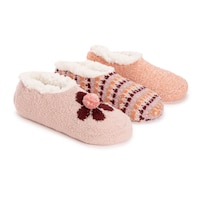 Muk Luks Aloe Infused Ballerina Slipper Socks (3-pack)