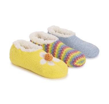 Product 556-448 / Price $29.99 , Muk Luks Aloe Infused Ballerina Slipper Socks (3-pack)