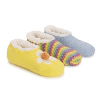 Muk Luks Aloe Infused Ballerina Slipper Socks (3-pack)