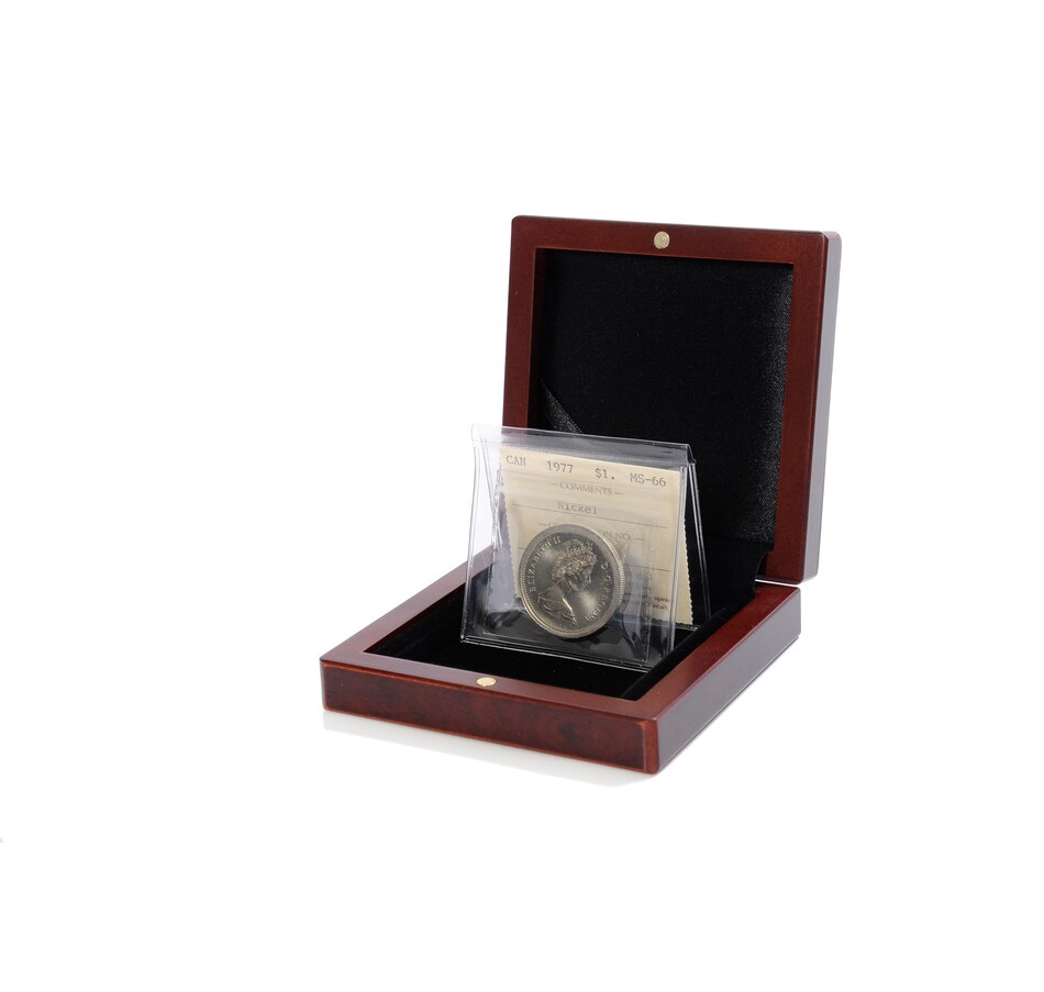 Image 557438.jpg, Product 557-438 / Price $499.95, Rare Superb Gem Uncirculated 1977 Dollar Coin, Certified MS-66 from Canadian Coin & Currency on TSC.ca's Coins department
