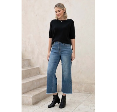 Orange Fashion Village Bamboo Wide Leg Denim Pant