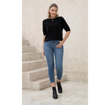 Orange Fashion Village Bamboo Skinny Leg Denim Pant