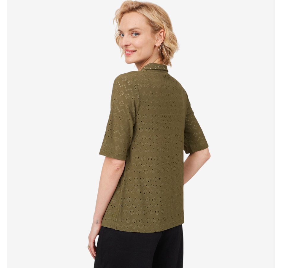 Image 560731_ALTMORE4.jpg, Product 560-731 / Price $19.33, Cuddl Duds Eyelet Button Up Shirt from Cuddl Duds on TSC.ca's Fashion department