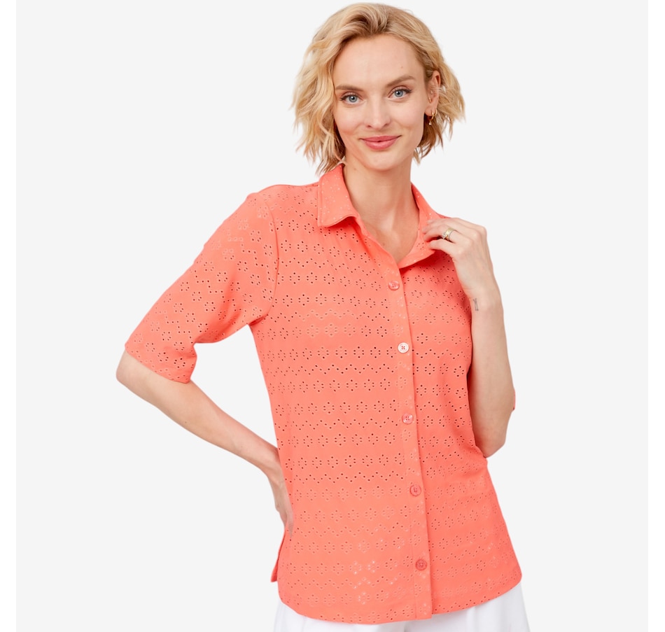 Image 560731_SUGCL.jpg, Product 560-731 / Price $19.33, Cuddl Duds Eyelet Button Up Shirt from Cuddl Duds on TSC.ca's Fashion department