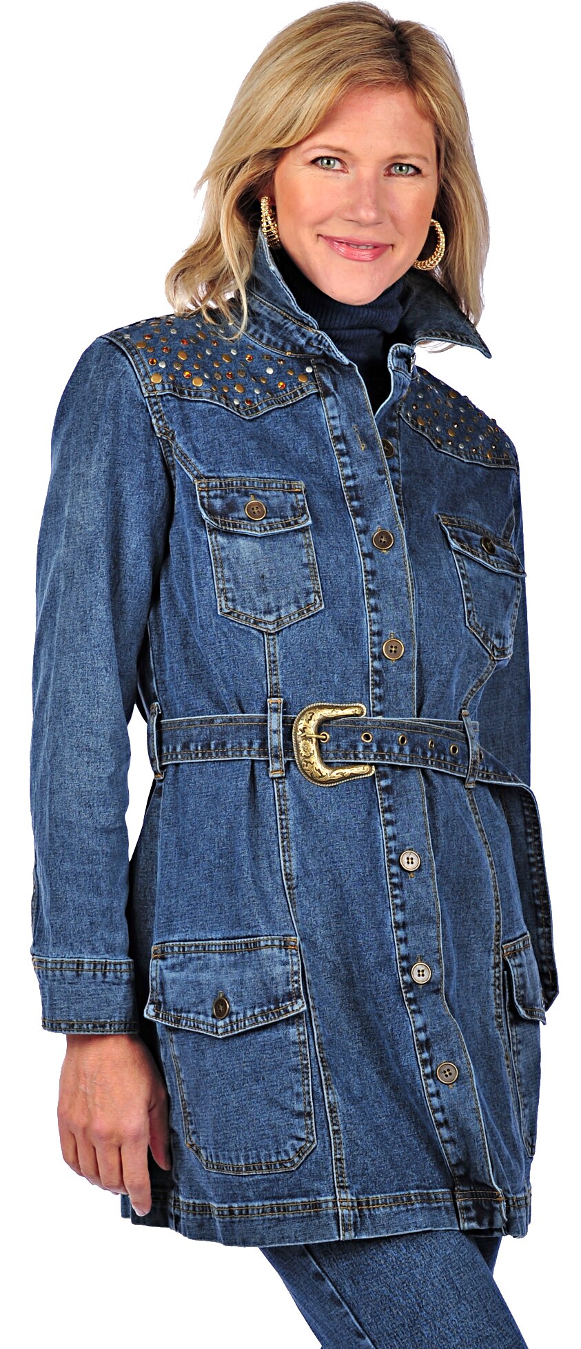 denim duster coat