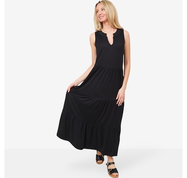 Cuddl Duds Flexwear Tiered Maxi Dress