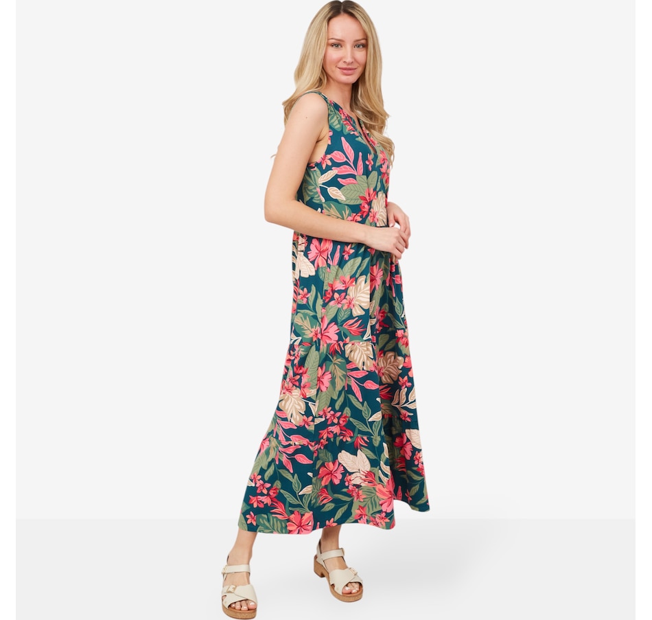 Cuddl Duds Flexwear Tiered Maxi Dress