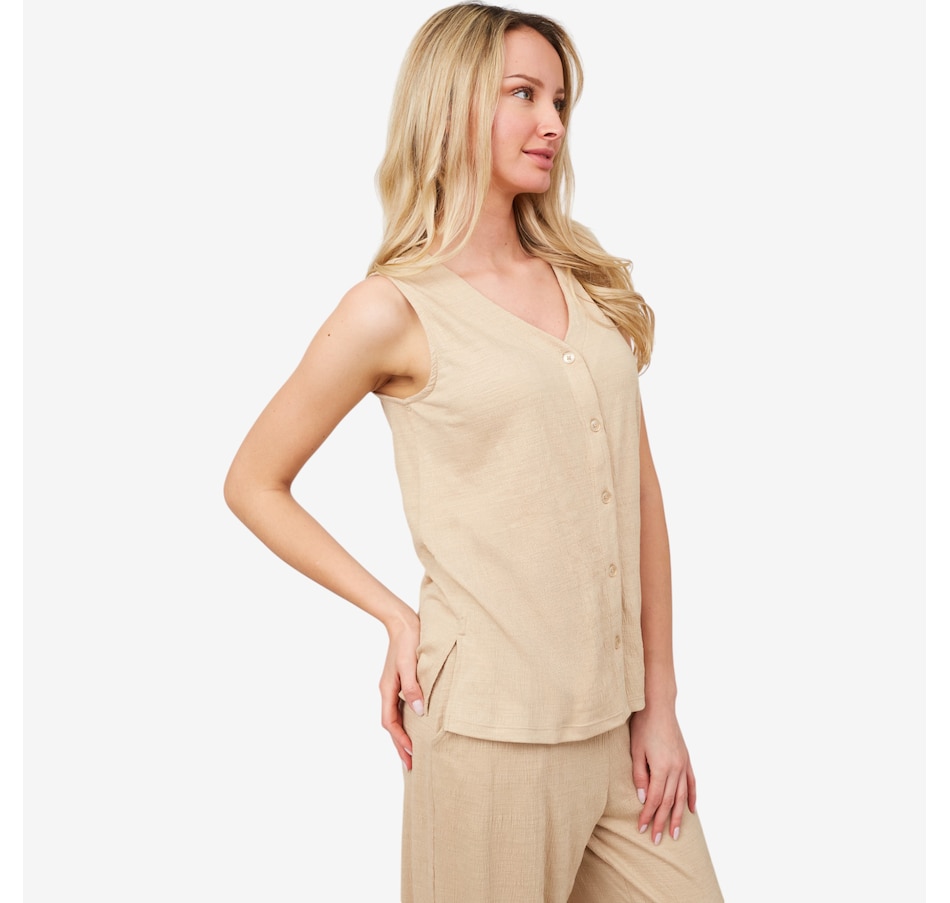 Image 595337_ALTMORE1.jpg, Product 595-337 / Price $24.88, Cuddl Duds Slub Knit Button Front Tank from Cuddl Duds on TSC.ca's Fashion department