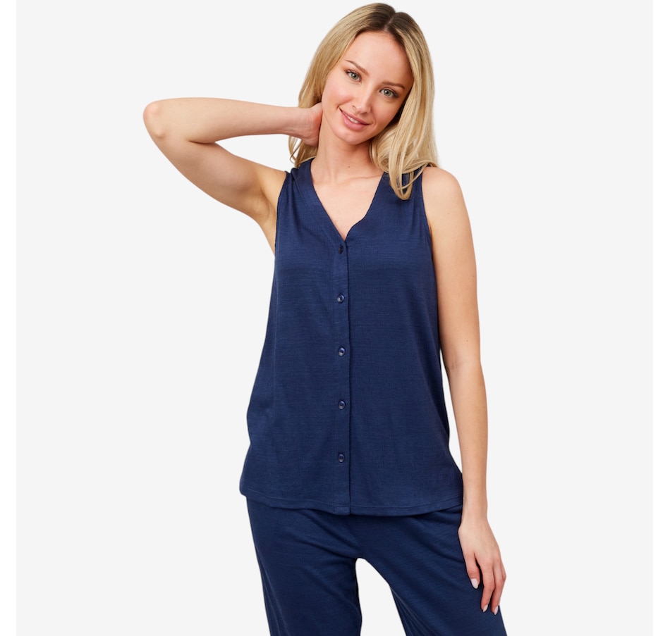 Image 595337_OXFNY.jpg, Product 595-337 / Price $24.88, Cuddl Duds Slub Knit Button Front Tank from Cuddl Duds on TSC.ca's Fashion department