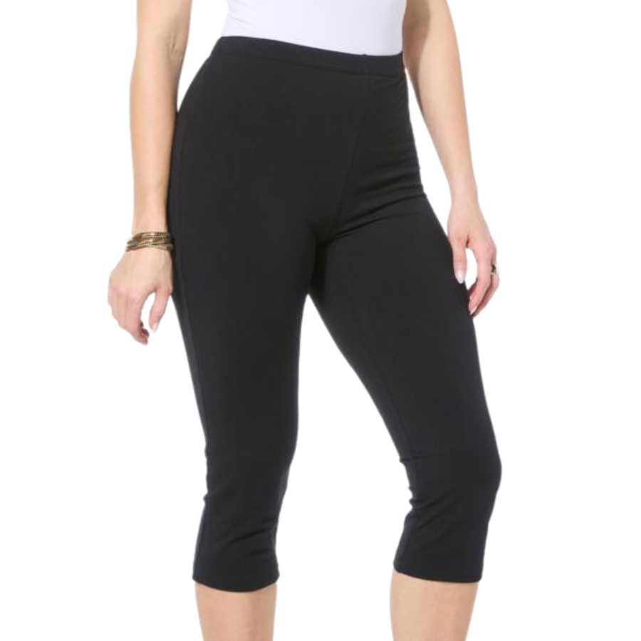 Image 595357_BLK.jpg, Product 595-357 / Price $45.00, Rhonda Shear Flat Front Capri Legging from Rhonda Shear Shapewear on TSC.ca's Fashion department
