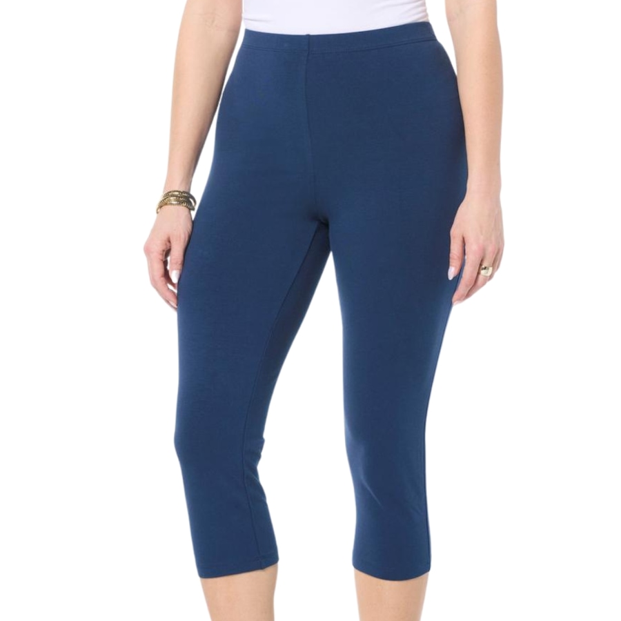 Image 595357_NVY.jpg, Product 595-357 / Price $45.00, Rhonda Shear Flat Front Capri Legging from Rhonda Shear Shapewear on TSC.ca's Fashion department
