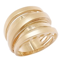 UNOAERRE 18K Gold Iconic Two Textured Crossover Ring