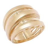 UNOAERRE 18K Gold Iconic Two Textured Crossover Ring