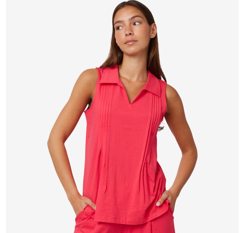 Image 598652_BERP.jpg, Product 598-652 / Price $14.33, Cuddl Duds Cottonwear+ Collared Tank from Cuddl Duds on TSC.ca's Fashion department