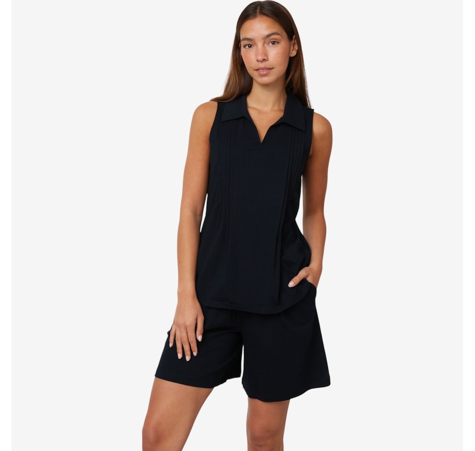 Cuddl Duds Cottonwear+ Collared Tank