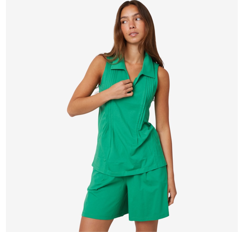 Image 598652_FRSG.jpg, Product 598-652 / Price $14.33, Cuddl Duds Cottonwear+ Collared Tank from Cuddl Duds on TSC.ca's Fashion department