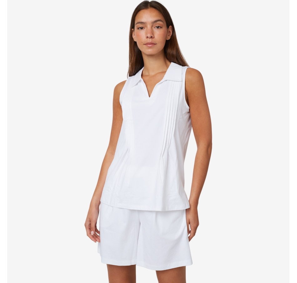 Image 598652_WHT.jpg, Product 598-652 / Price $14.33, Cuddl Duds Cottonwear+ Collared Tank from Cuddl Duds on TSC.ca's Fashion department