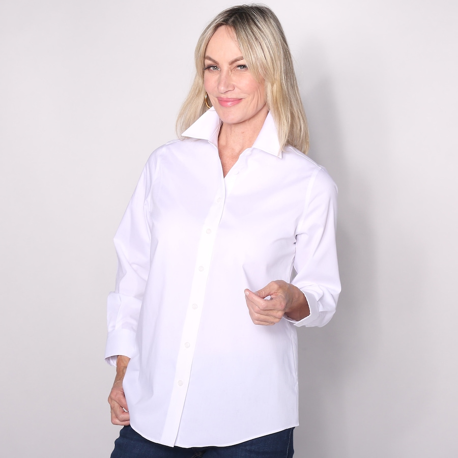 Image 598661_WHT.jpg, Product 598-661 / Price $130.00, Brian Bailey Larissa Cotton/Spandex Classic Shirt from Brian Bailey on TSC.ca's Fashion department