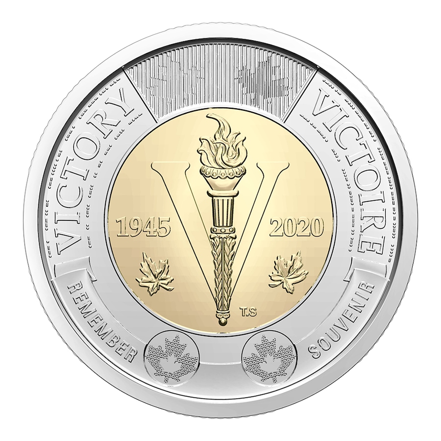 Image 600851.jpg, Product 600-851 / Price $99.95, 2020 $2 Special Wrap Roll, Classic Engraved Version, 75th Anniversary of the Second World War (25 coins per roll) from Royal Canadian Mint (RCM) on TSC.ca's Coins department