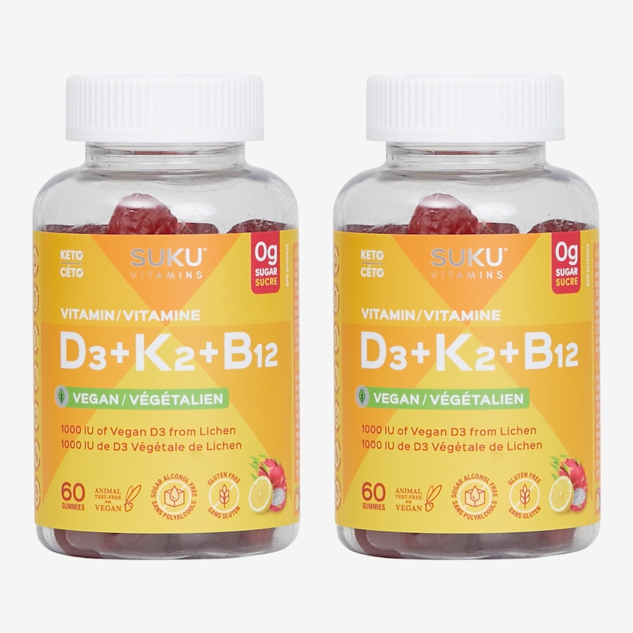 Image 600873.jpg, Product 600-873 / Price $49.99, SUKU Vitamin D3 + K2 Vegan Gummies (2-Pack) from SUKU Vitamins on TSC.ca's Health & Fitness department