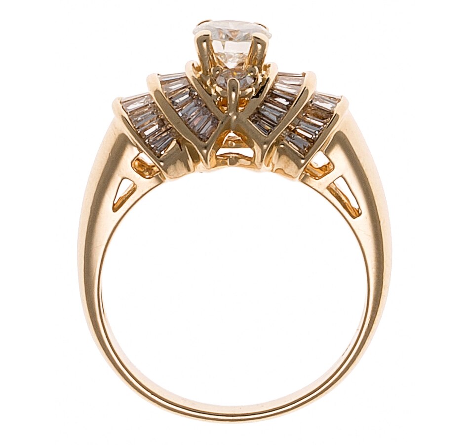 Image 600937_ALTMORE2.jpg, Product 600-937 / Price $3,495.00, 14KT Yellow Gold Fancy Tapered Baguette Engagement Ring with a .50 Carat Round Brilliant Cut Solitaire from Estate Originals on TSC.ca's Jewellery department