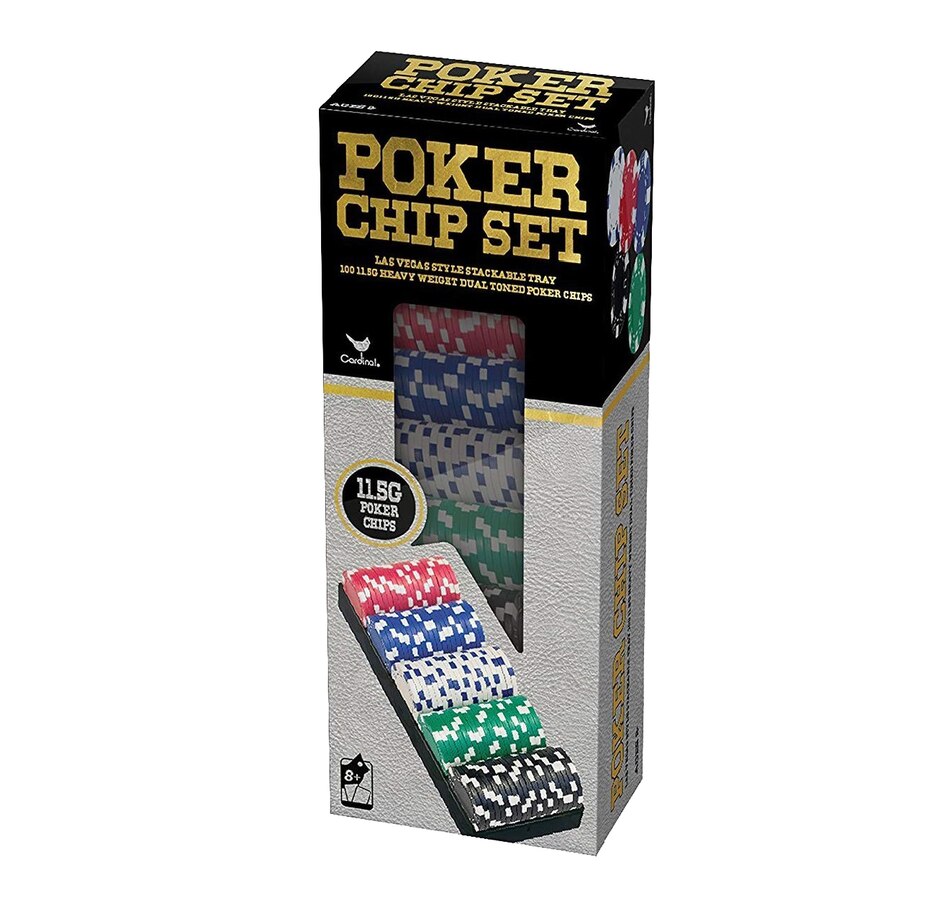Cardinal Games 100Piece Heavy Poker Chip Set with Stackable Tray