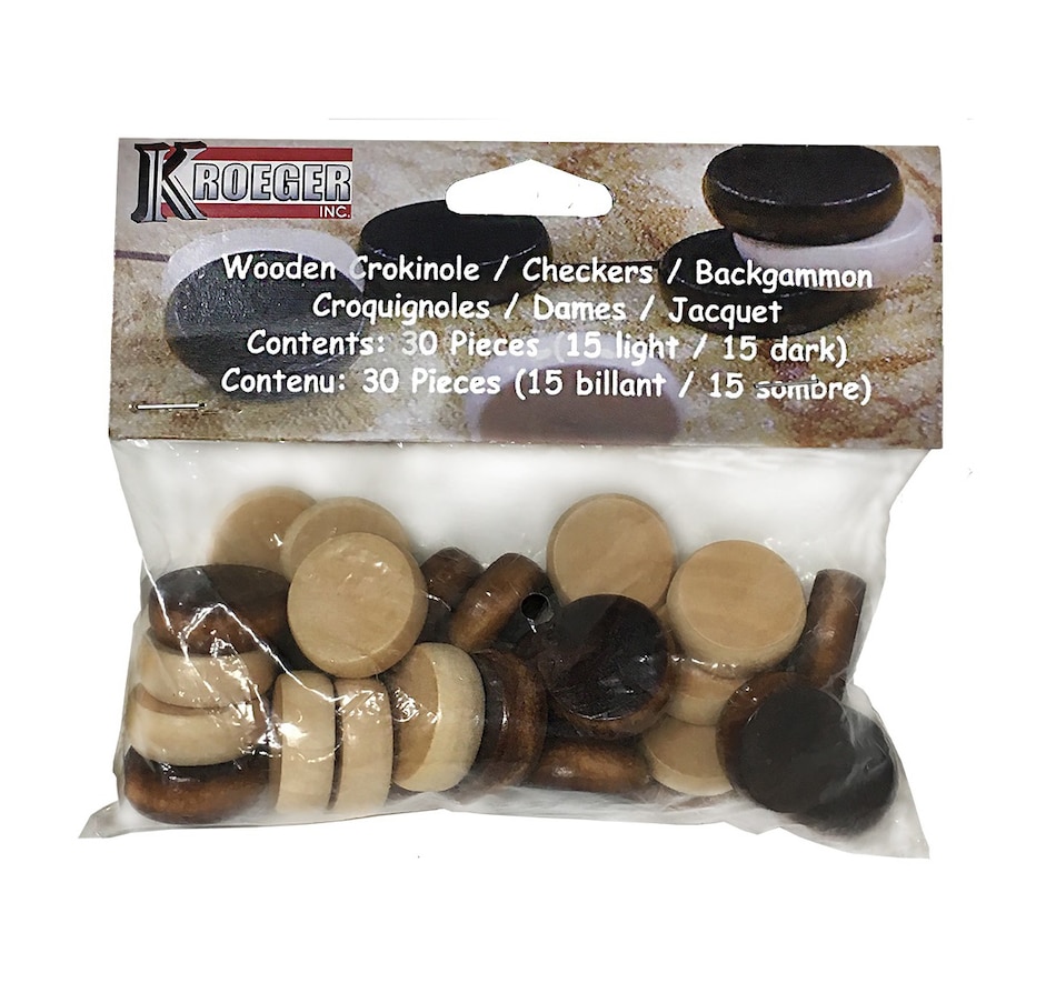 Image 600974.jpg, Product 600-974 / Price $10.99, Wooden Crokinole/Checkers/Backgammon Replacement Discs (30-Pieces) on TSC.ca's Toys & Hobbies department