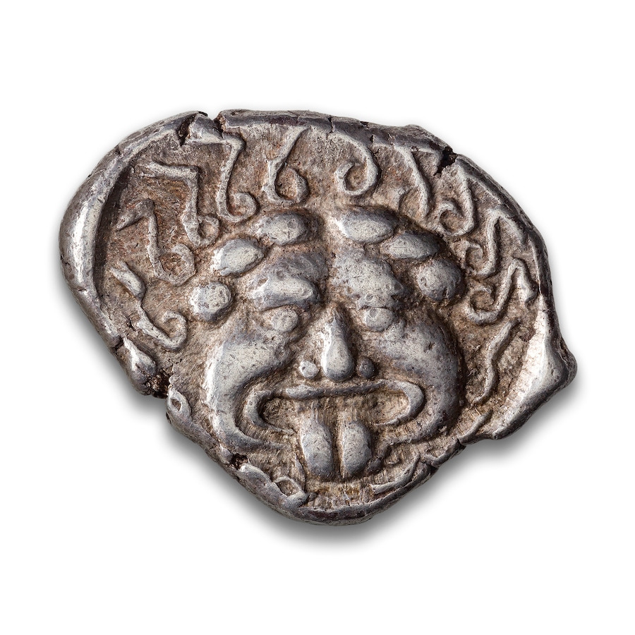 Image 603174_ALTMORE1.jpg, Product 603-174 / Price $169.95, Ancient Greek Gorgon Design Silver Drachm, City of Apollo, 450–350 BCE from Canadian Coin & Currency on TSC.ca's Coins department