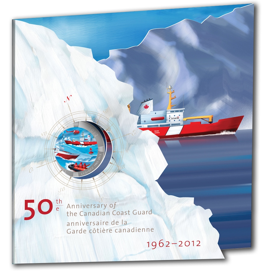 Image 603178_ALTMORE2.jpg, Product 603-178 / Price $24.95, 50th Anniversary of the Canadian Coast Guard 25-Cent Coloured Coin from Royal Canadian Mint (RCM) on TSC.ca's Coins department